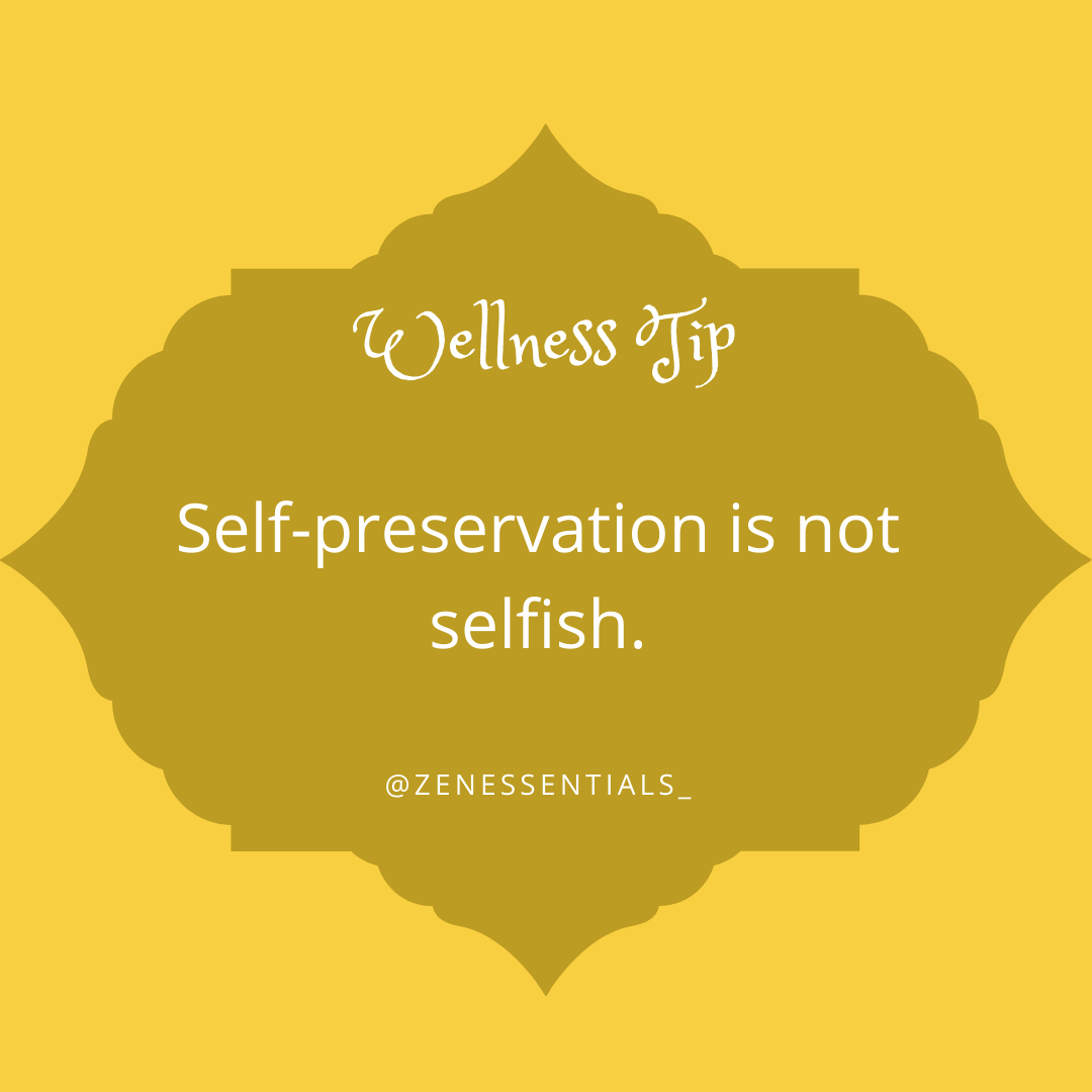 Self-preservation is not selfish.